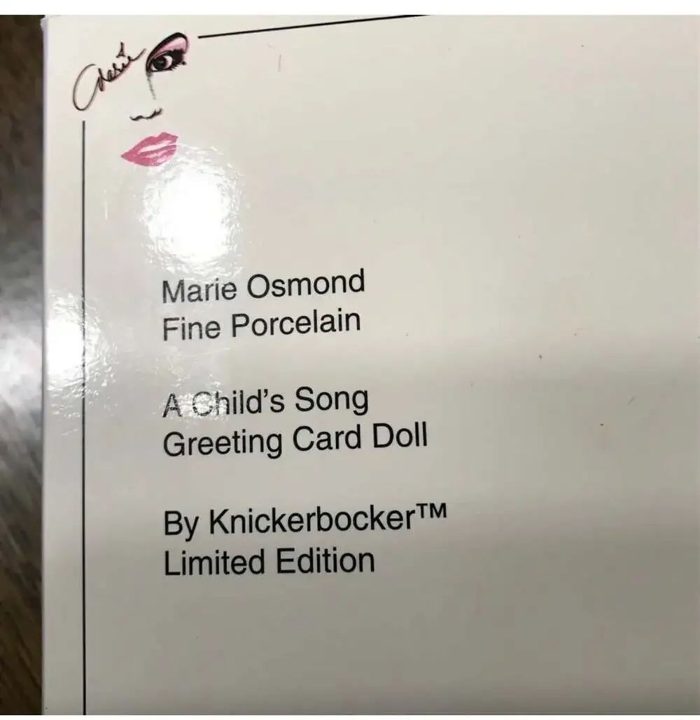 Marie Osmond Fine Porcelain A Child's Song Greeting Card Doll Limited Edition